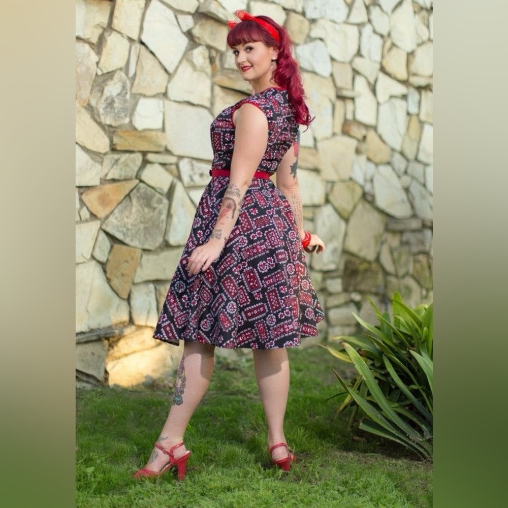 Pinup Couture - Small Heidi Dress in Bandana Print